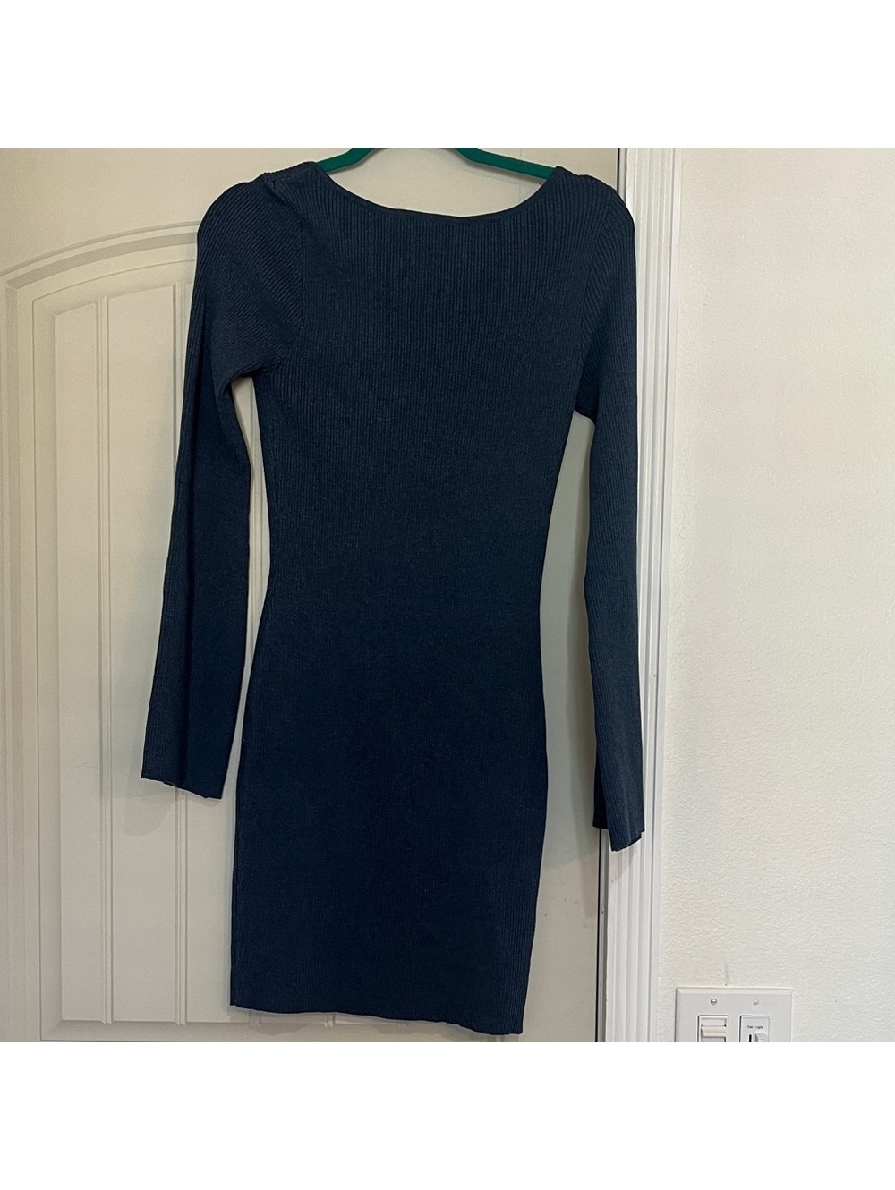 H&M Boat Neck low back Long Sleeve ribbed dress NWT M